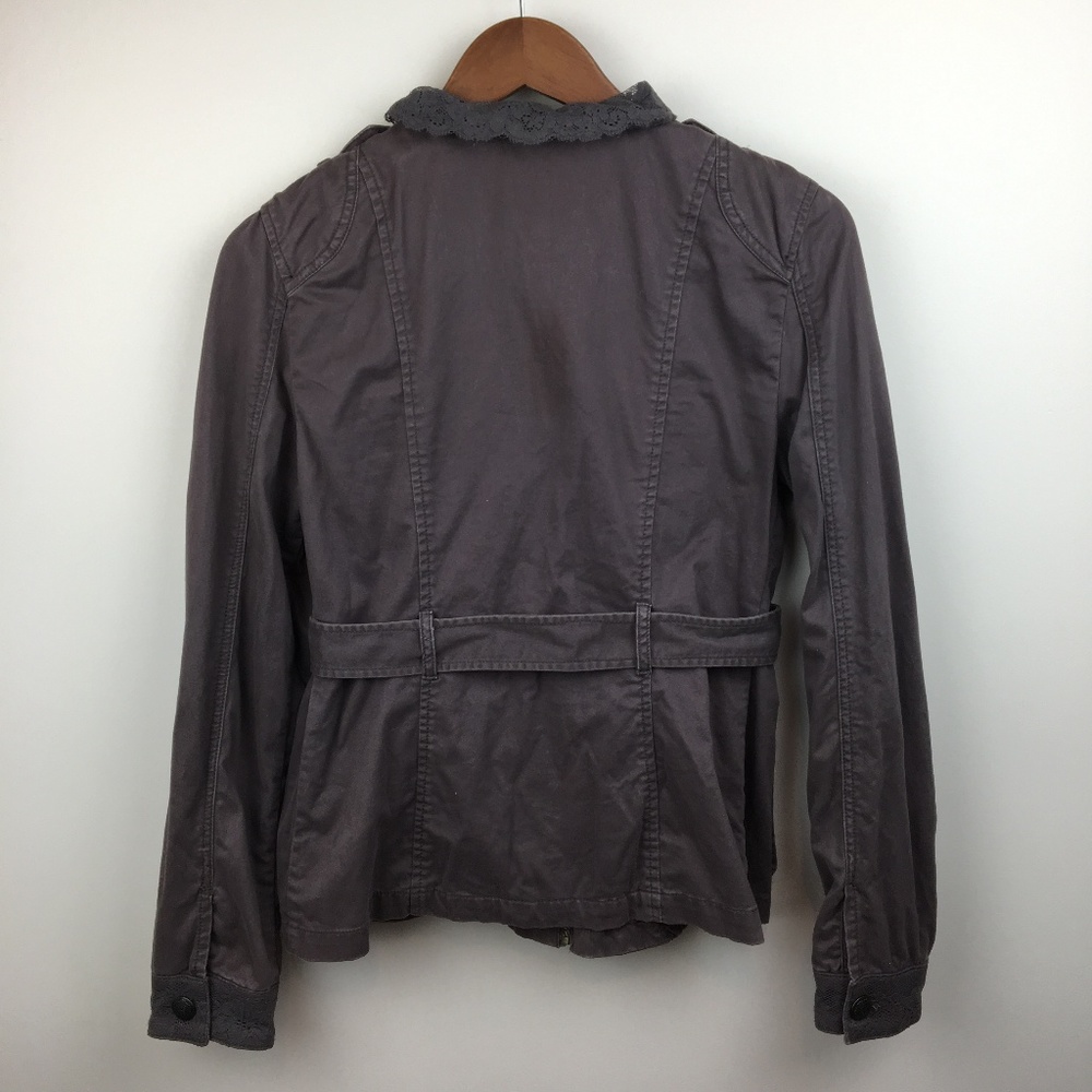 💟 SANCTUARY zip up military jacket lace collar - Picture 4 of 8